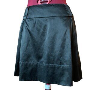 MOON COLLECTION - Black short mini A-line Inverted pleated skirt - medium